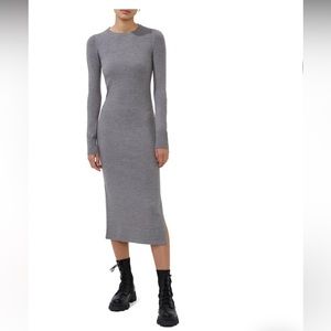 French Connection Babysoft Crew Neck Sweater Dress, Charcoal, Size M